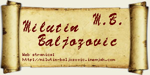 Milutin Baljozović vizit kartica